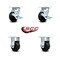 Service Caster 4 Inch Rubber on Steel Caster Set with Roller Bearings 2 Brakes 2 Rigid SCC SCC-30CS420-RSR-TLB-2-R420-2 - alternate 6
